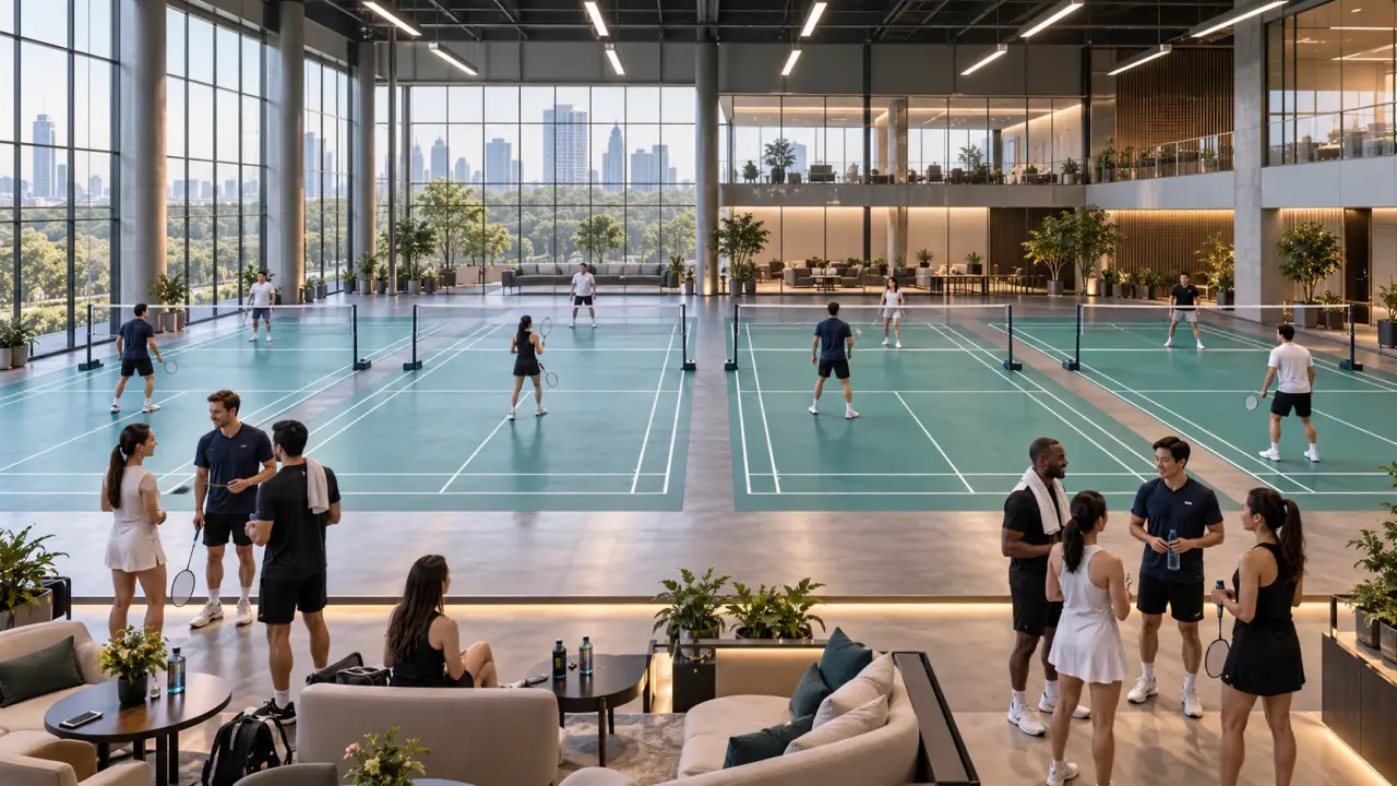 Tournoi corporate de badminton organisé sur quatre courts