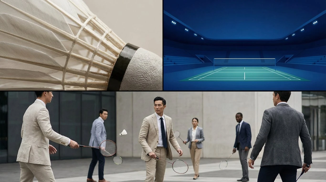 Terrain de badminton moderne avec éclairage professionnel